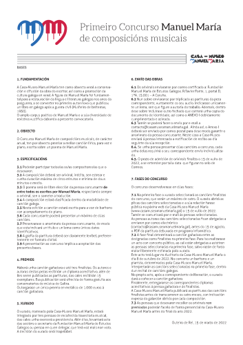 A Casa-Museo Manuel María convoca un concurso de composicións musicais