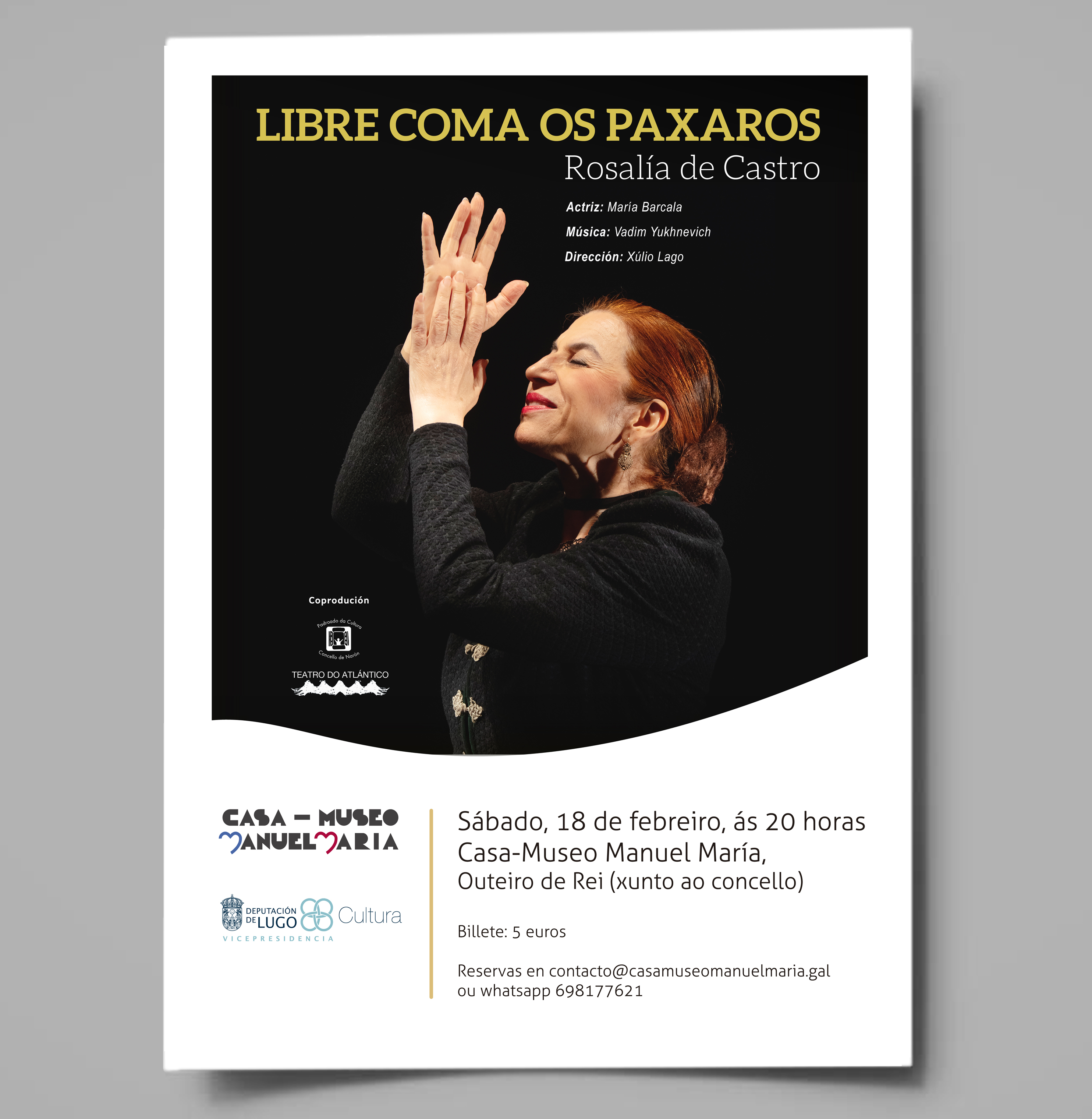 A Casa-Museo Manuel María conmemora o día de Rosalía coa programación para este sábado do espectáculo teatral 