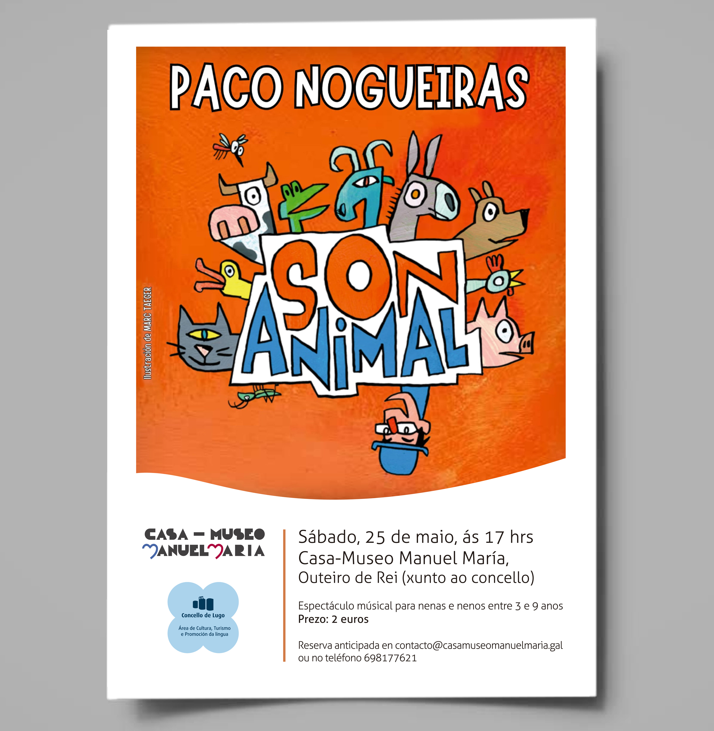 Paco Nogueiras este sábado na Casa-Museo Manuel María