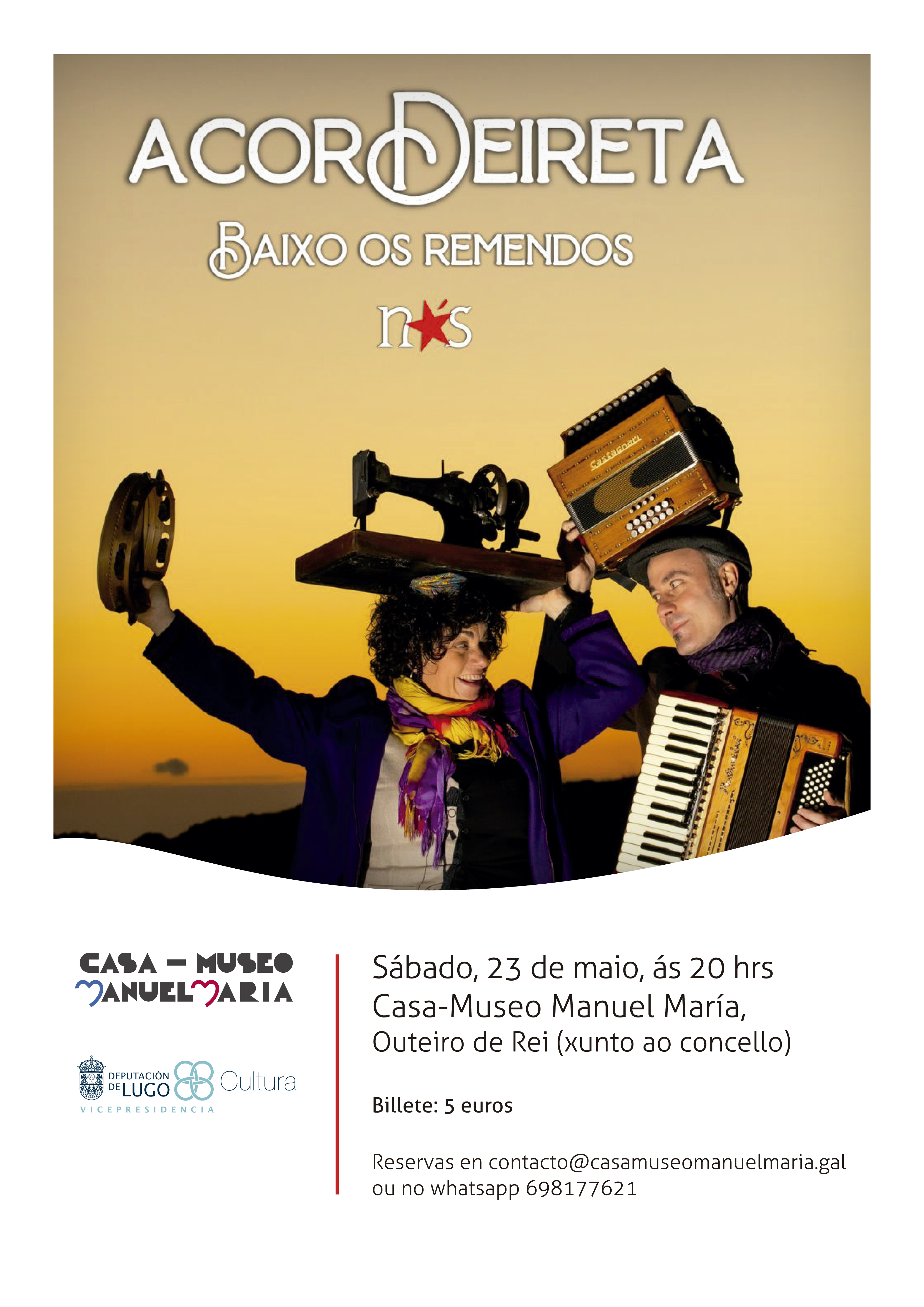 Acordeireta estará este próximo sábado na Casa-Museo