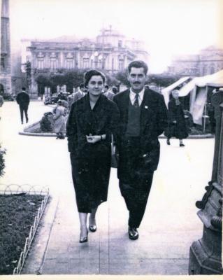 Coa Saleta na praza de San Domingos en Lugo.